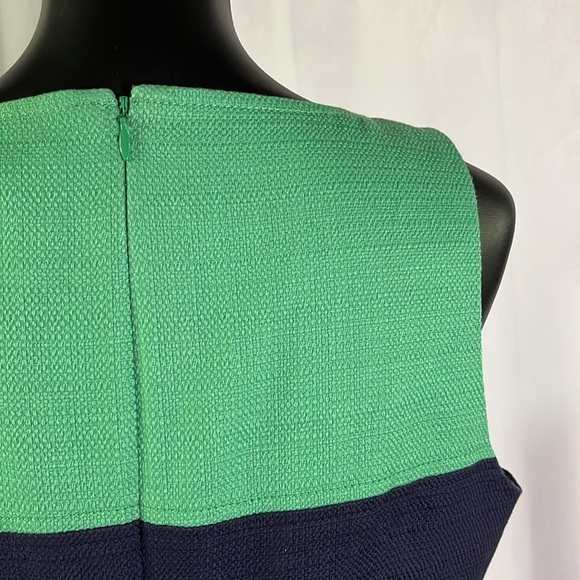 NWT Banana Republic Navy & Green Striped Sleeveless Cotton Sheath Dress - Picture 12 of 16